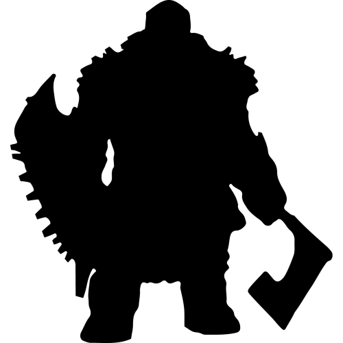 SP12752 Dwarf Warrior Silhouette Axe Shield Viking Soldier Cardboard